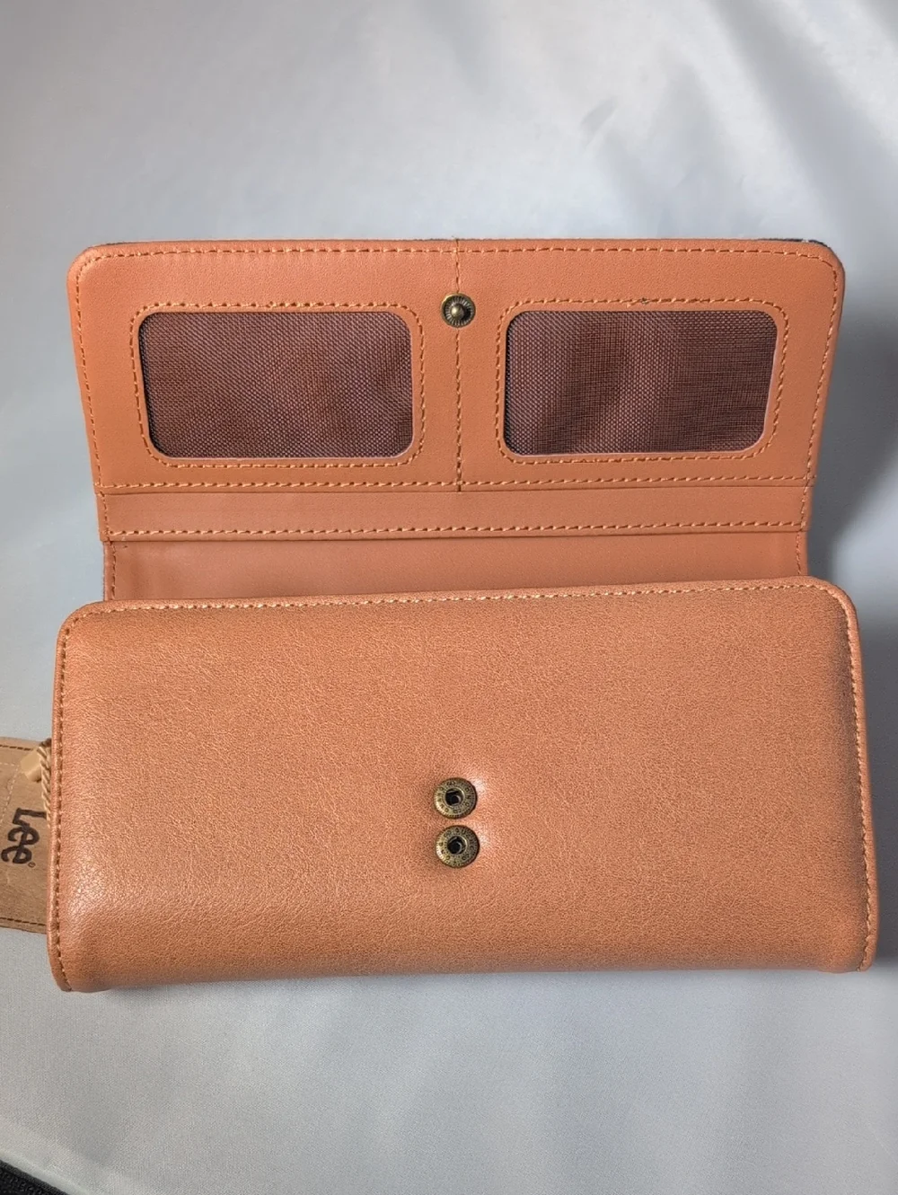 Montana West X Lee Tri-Fold Wristlet Wallet Denim Stripe & Faux Leather